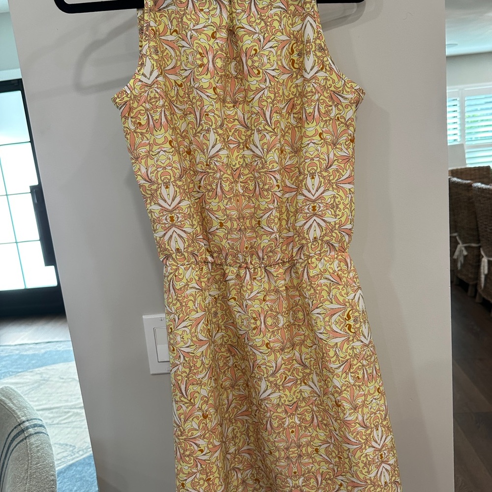 Farm Rio Sleeveless Dress - Yellow and peach size Large - Picture 2 of 5